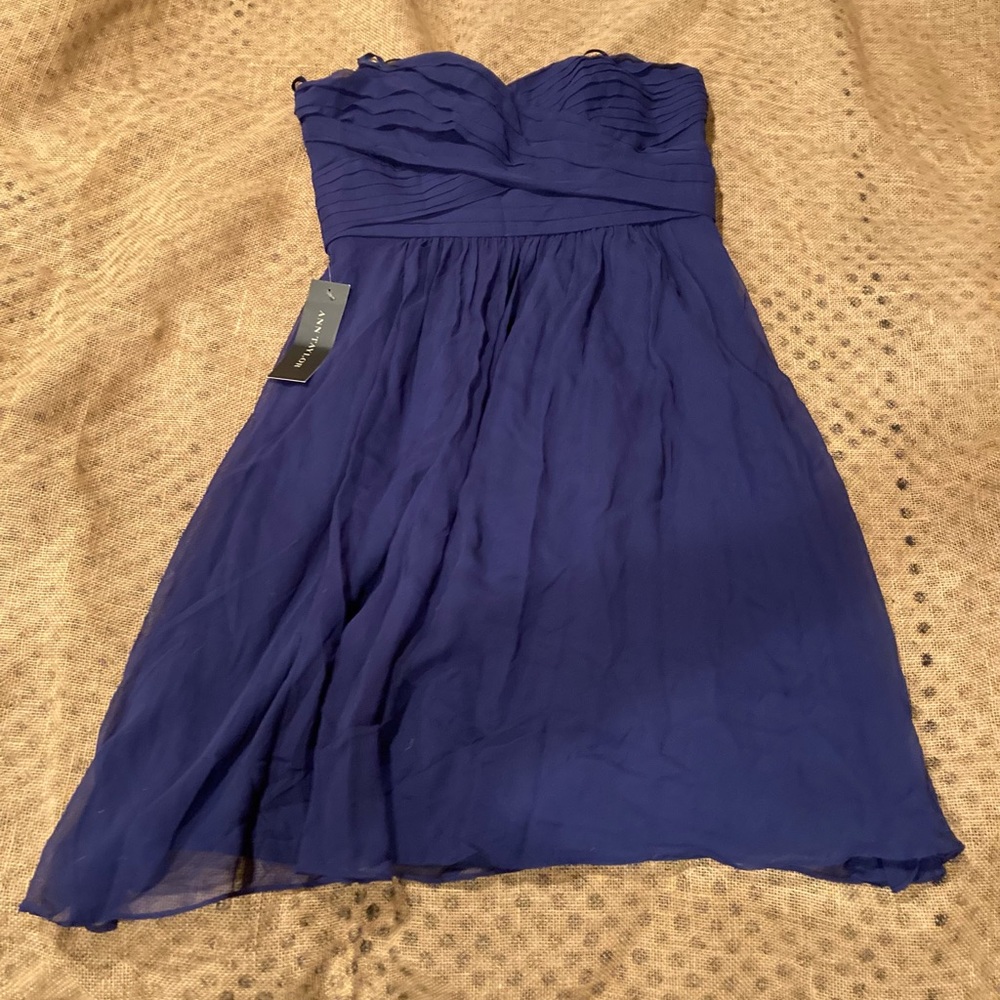 NWT Ann Taylor Blue Strapless Dress - Picture 4 of 12